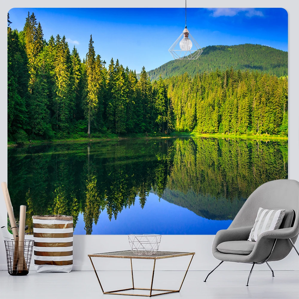 Тихий лес гобелен для домашнего декора Мандала в стиле бохо декоративный