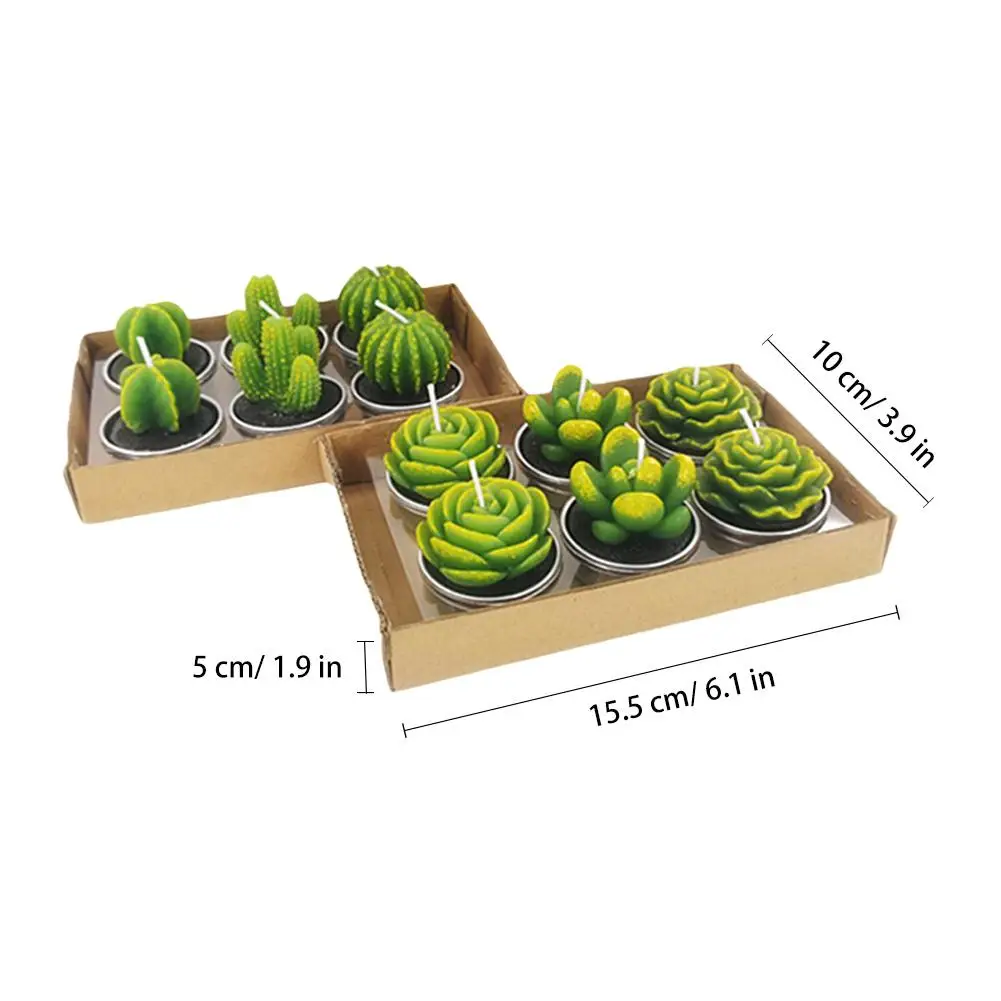 12 шт. лампы в форме свечи Кактус Свеча украшение дома искусственные