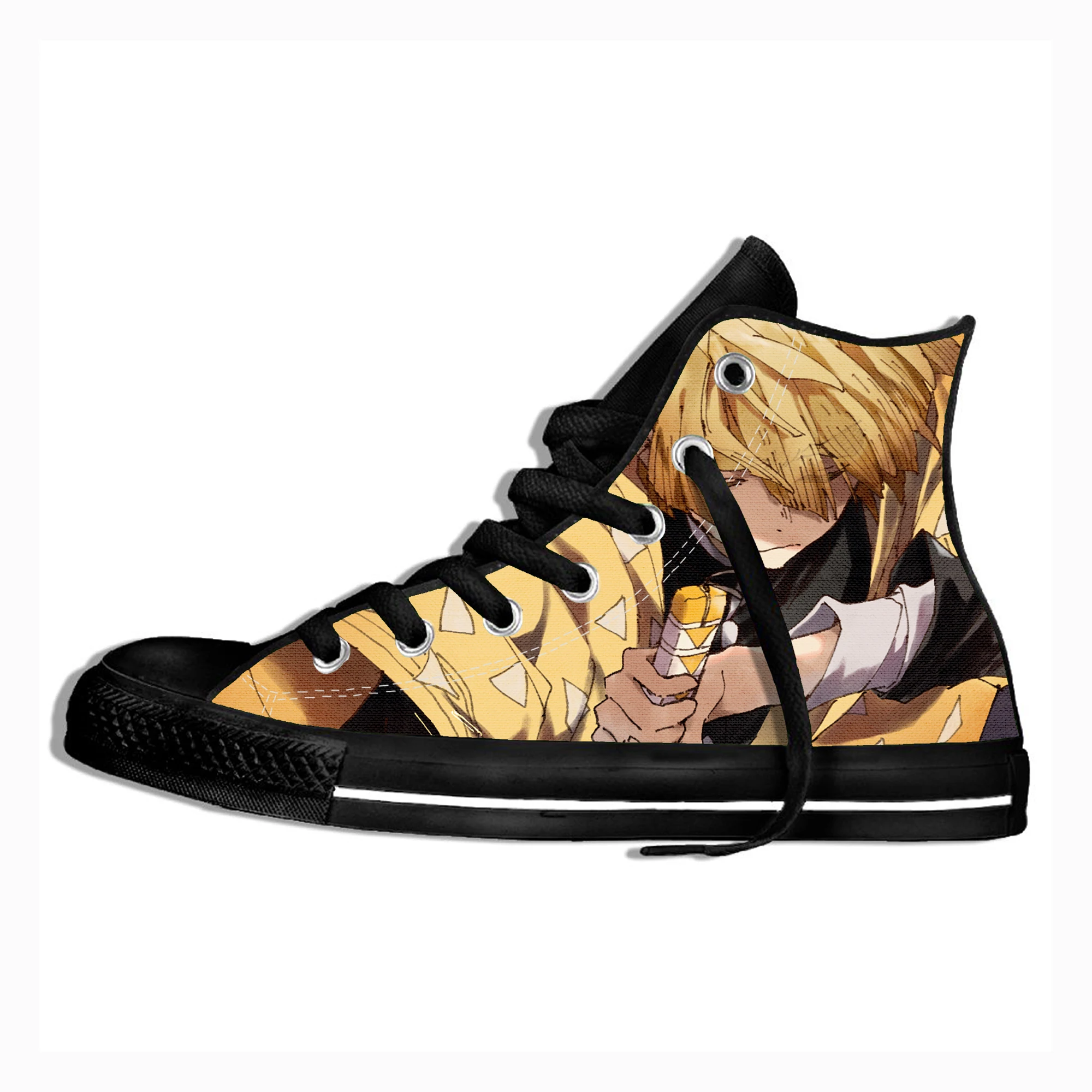 

Agatsuma Zenitsu Men Women Vulcanize Shoes Canvas Casual Vulcanize 2021 Summer High Top Walking Flats Running Sport Sneakers