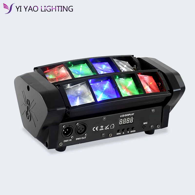 8X6W Мини светодиодный паук DMX512 Moving головной светильник RGBW луч для ди Джея свет
