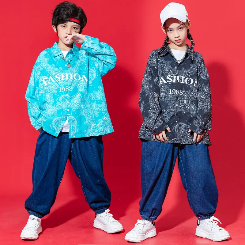 

Kids Jeans Boys Girls Streetwear Hip Hop Loose Casual Wide Leg Denim Pant Children Trend Fashion Clothing Sports Jeans Trousers