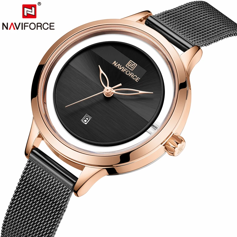 NAVIFORCE Top Luxury Fashion Casual Lady Watch Steel Mesh Quartz Women Dress Waterproof Clock Gift Relogio Feminino | Наручные часы