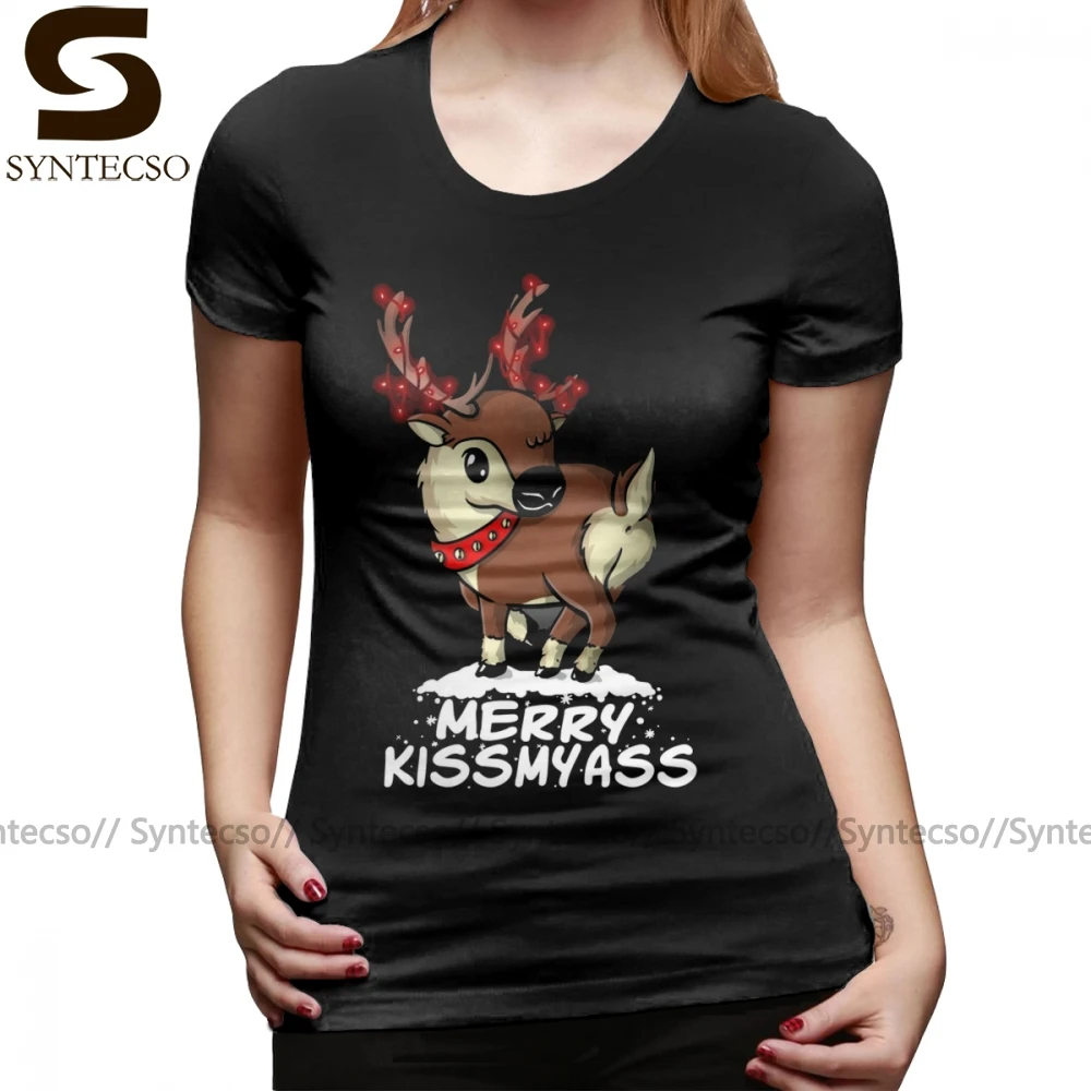 Футболка Kiss My Ass с надписью Merry простая серая женская футболка Повседневная