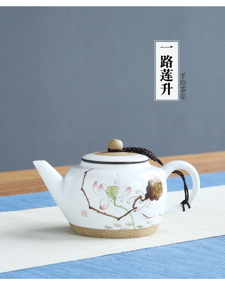 

Ceramic White Teapot Set China Charm Teapots Ceramic Tea Pot Container Kung Fu Tea Set Tea Infuser Tea Kettle Teapots BG50TS