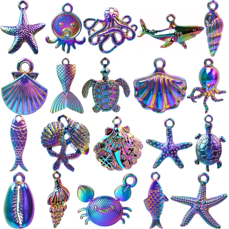 

20pcs Marine Life Starfish Pendant For Jewelry Making Necklace Earring Anklet Supplies Animal Turtle Octopus Conch Pendant Charm