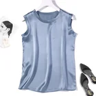 Женская атласная блузка, майка без рукавов, размер L, XL, 2XL, JN427, 100%