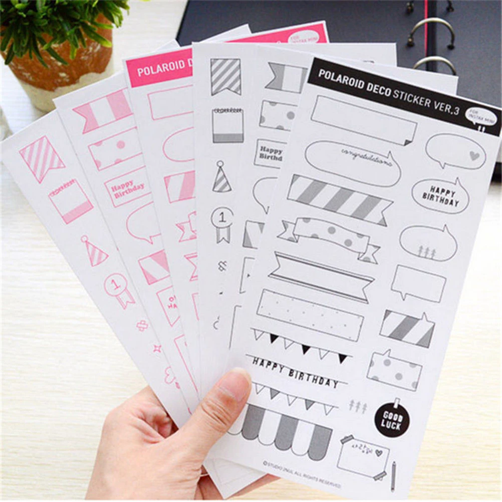 

6 Sheets/lot calendar paper sticker DIY scrapbooking polaroid diary album sticker stationery school supplies