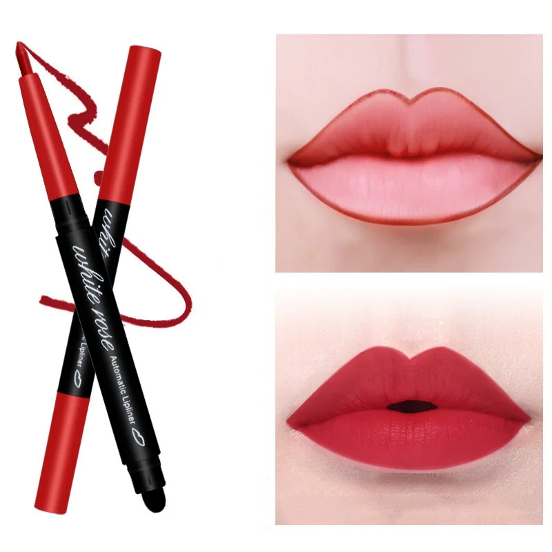 

7 цветов Подводка для губ водостойкая долговечная не обесцвечивающая Автоматическая двухсторонняя помада ручка для макияжа Оптовая Продаж...