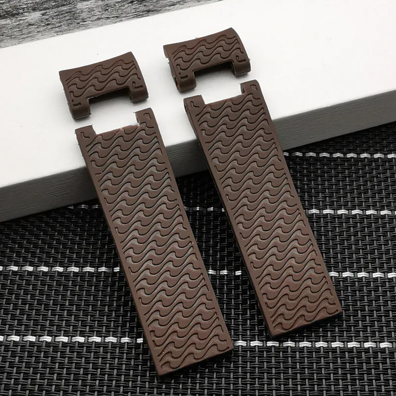 Brown strap Высокое качество 22x20 мм ныряющий и морской водонепроницаемый силиконовый резиновый ремешок для часов браслет для часов для Ulysse Nardin Ремешок Инструменты - Цвет ремешка: Brown strap