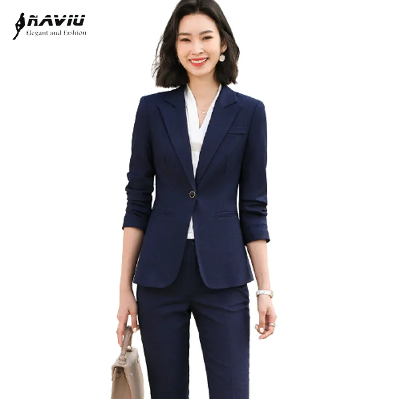 High Quality Business Suits Women Spring New Fashion Temperament Formal Slim Interview Blazer And Pants Office Ladies Work Wear