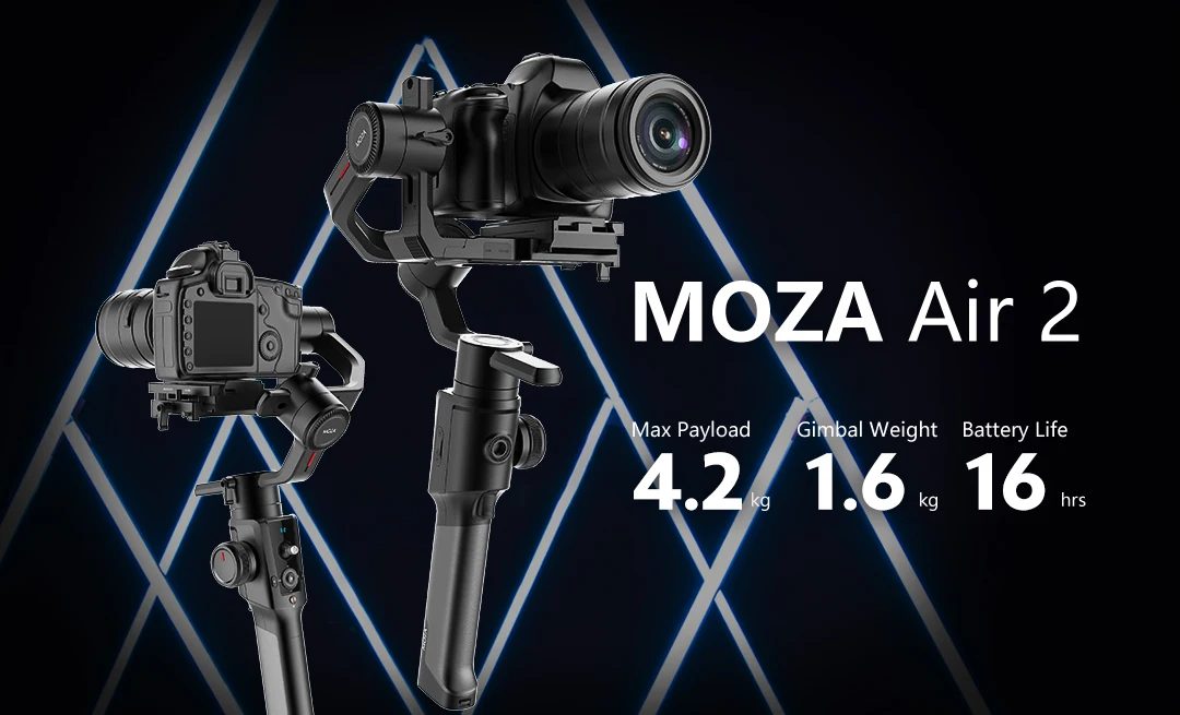 MOZA Air 2 3-х позиционный ручной карданный подвес стабилизатор OLED Дисплей Смарт покадровой объектив Управление Системы для однообъективных цифровых зеркальных фотокамер и записывающих беззеркальных