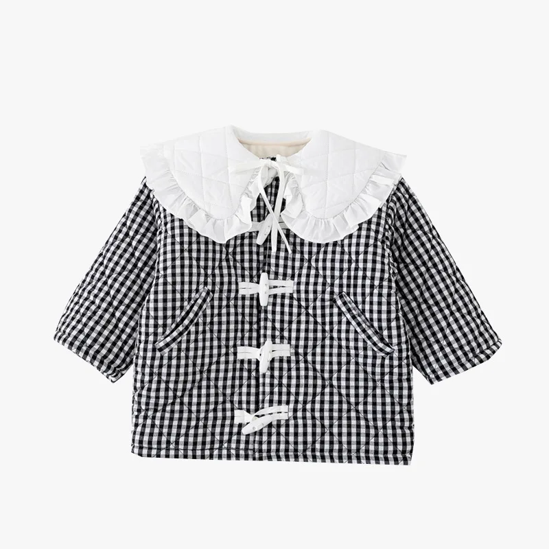 

WLG Kids Winter Clothes Girls Plaid Velvet Thick Parkas Baby Girl Warm Outerwear for 2-6 Years