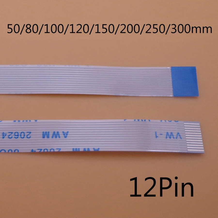 

2pcs 12P FFC FPC Flexible Flat Cable 0.5mm / 1.0mm Pitch 12Pin Type A / B Length 50mm 80mm 120mm 100mm 150mm 200mm 250mm 300mm