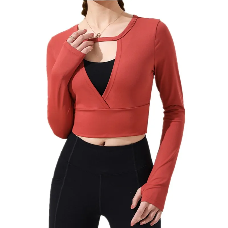 Женские рубашки для бега фитнеса утягивающая спортивная одежда с широким