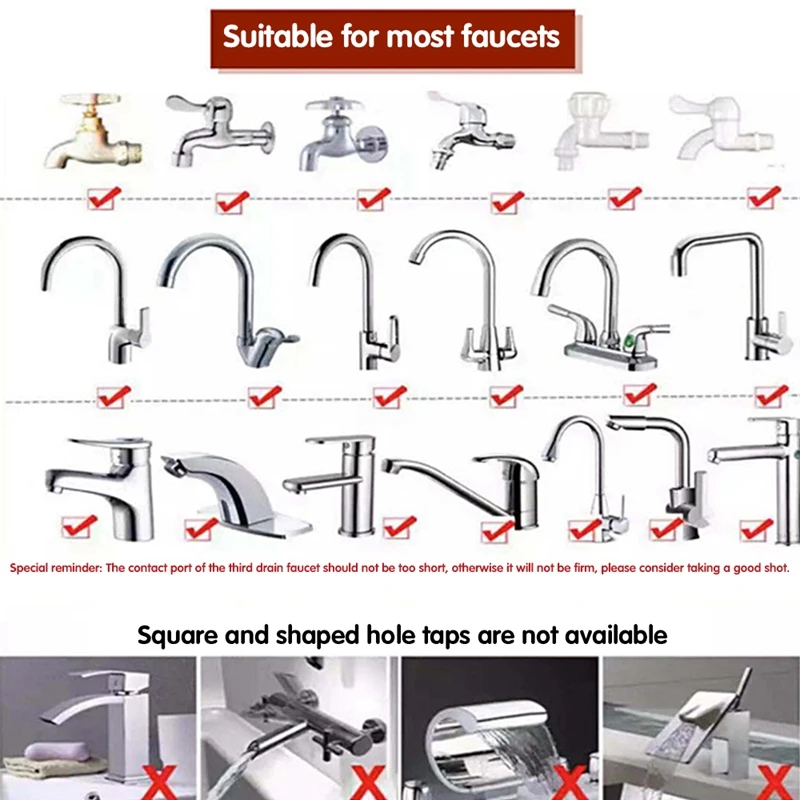 

HOT-3Pcs Kitchen Faucet Water Filter Healthy Active Carbon Telescopic Water Filter for Household Faucet Purifier