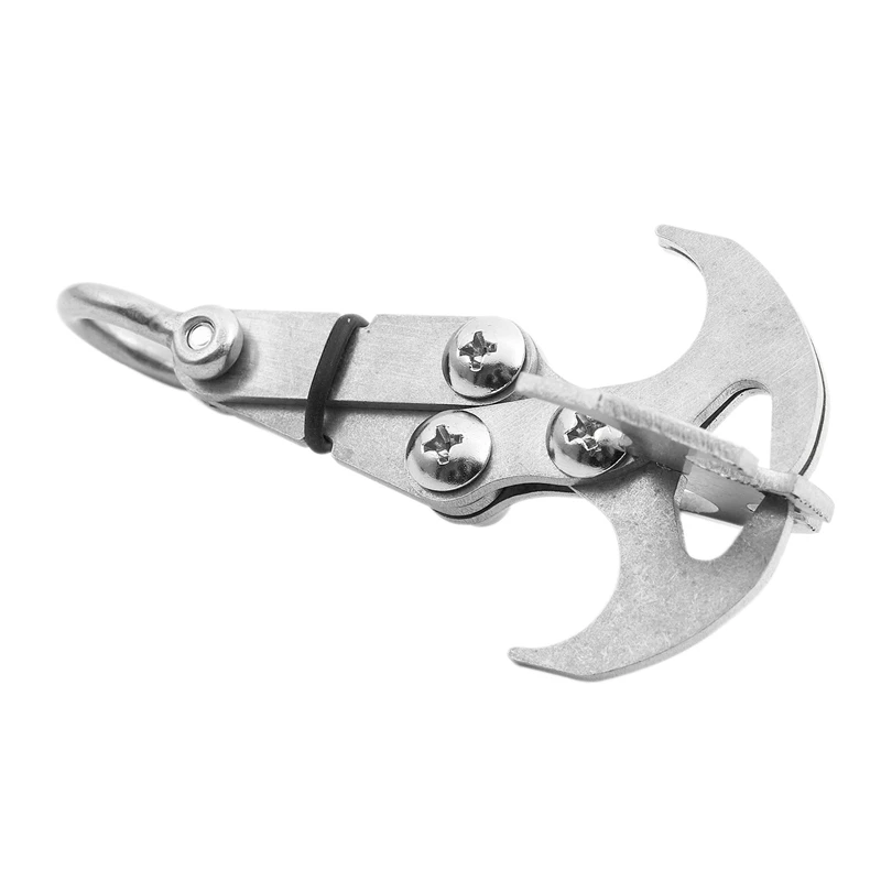 Multi Tools Stainless Steel Survival Folding Grappling Hook Climbing Claw Outdoor Gravity Carabiner Rescue Gear small Silver | Спорт и