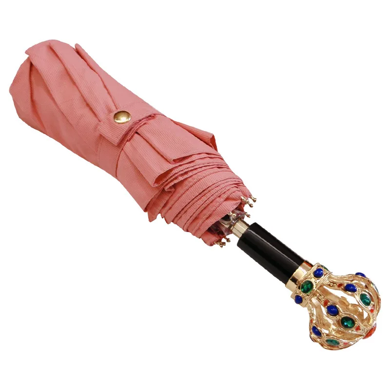 Модный Зонт высокого качества с хрустальной короной и тройным сложением зонт для