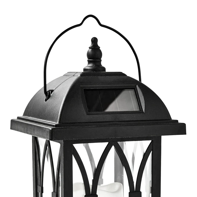 

2 Pack Outdoor Hanging Solar Lantern,Lantern with Solar Powered LED Candle,Dusk to Dawn Timer,Table Top Patio Lighting