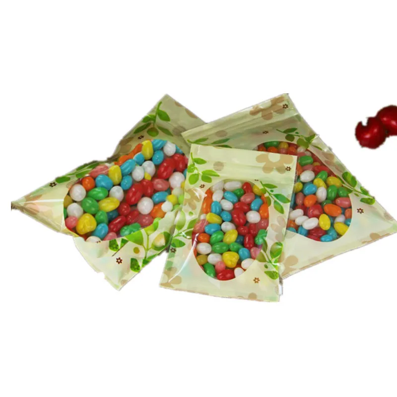 10 шт. прозрачные пакеты на молнии с принтом листьев | Дом и сад