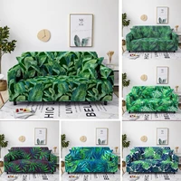 leaf printing fabric sofa cover elastic slipcover for living room stretch couch cover chair furniture protector 1234 seater