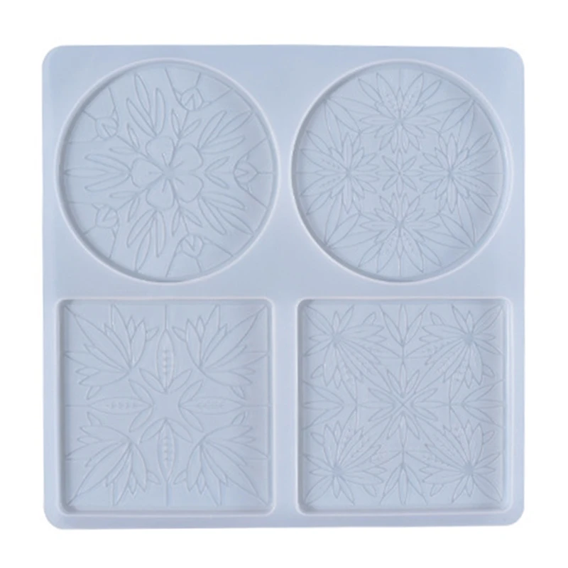 

4-Cavities Mandala Flower Pattern Coaster Epoxy Resin Mold Cup Pad Drink Mug Mat Silicone Mould DIY Crafts Home Decorations Tool