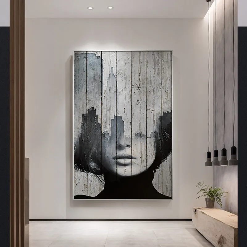 

Modern Street Art Abstract Woman Portrait Canvas Painting Posters And Prints Wall Art Pictures For Living Room Decorative Cuadr