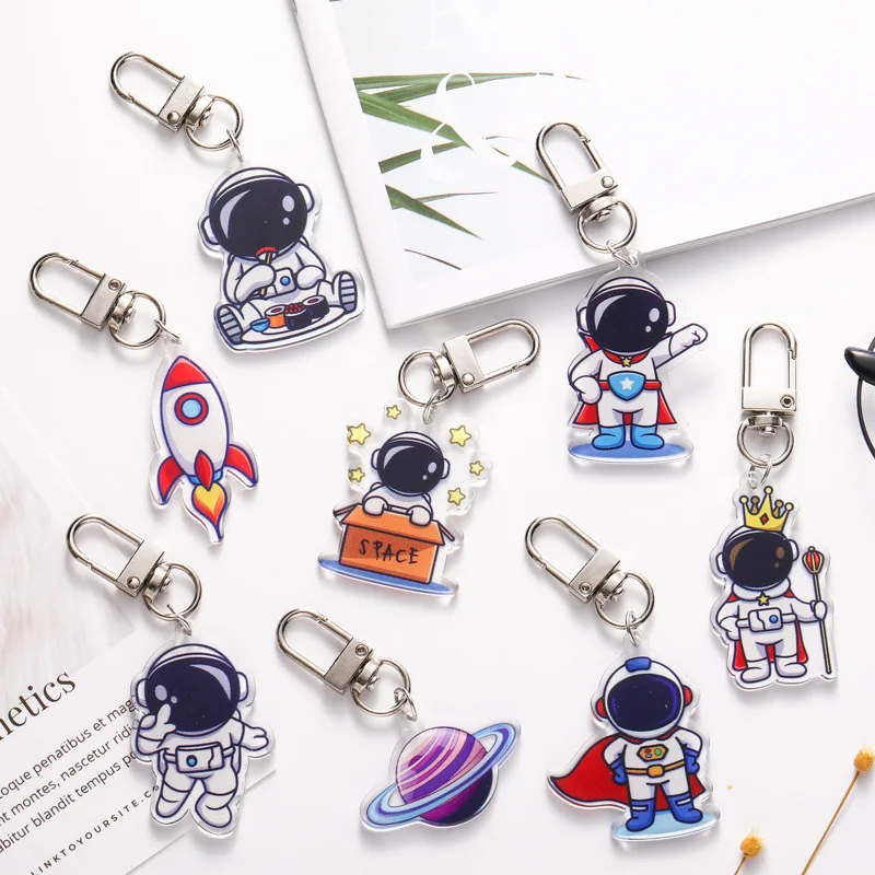 

Mini Spaceman Astronaut Keychain Solar System Planetary Galaxy Spaceship Rocket Key Holder Men's Car Keyring Pendant Gifts