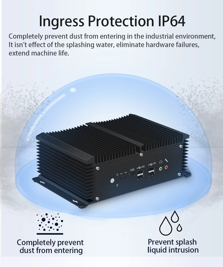 Мини-ПК Core i5 7200U/8550U 8250U двойной DDR4 RAM 2 COM RS485/232 Dual LAN HDMI WIFI Windows 10 Linux промышленный