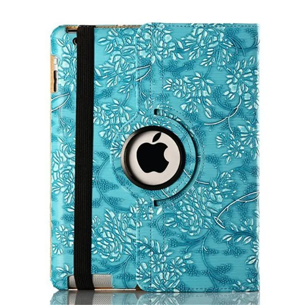 3D художник чехол для Ipad 5 6 360 Вращающийся винограда Pattern Флип Смарт из искусственной кожи для Ipad Air 1 Air 2 Ipad 9,7 9,7" - Цвет: blue