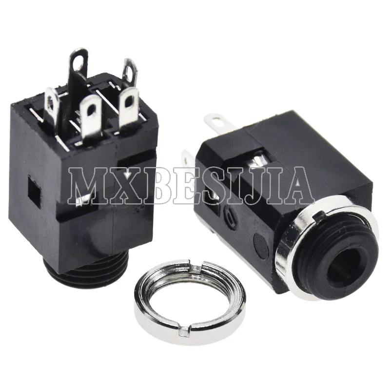 5 шт. 3 мм Вертикальная Розетка контактный стерео гнездовой разъем с винтом аудио