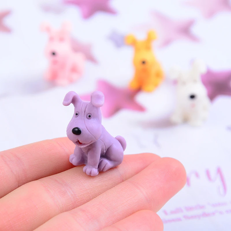 Мини-модель собаки 4 шт. маленькая статуэтка микро ремесло орнамент миниатюры для