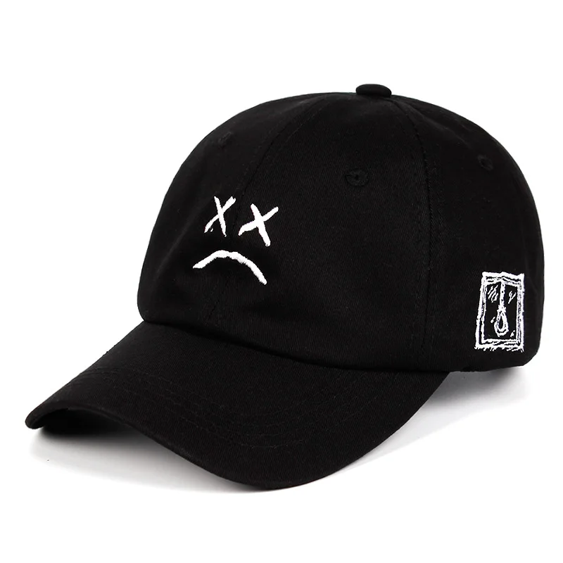 

Women's cap summer fashion 2021 baseball cap for men hip hop trucker hat Black fitted sport snapback tactical autumn Crying face