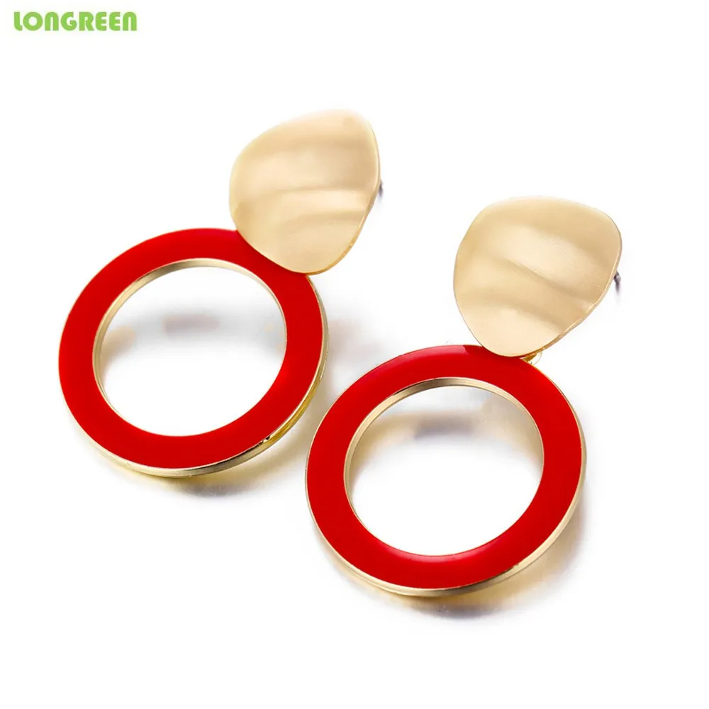 Style 13 gold Metal Simple Stylish Geometric Round Unique Earrings For Women Girl Gifts Stainless Steel Earrings Set De Aretes Orecchini Donna - Окраска металла: Style 13 gold