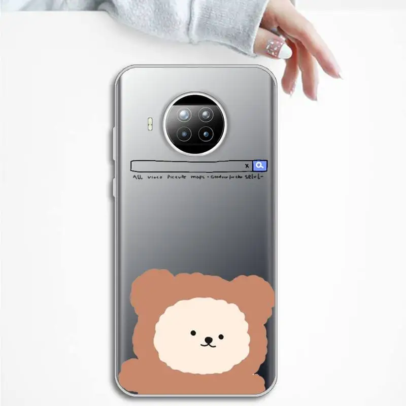 

Cute cartoon bear dog Phone Case Transparent Clear for Xiaomi Redmi note 10 t 8 9 pro lite 11
