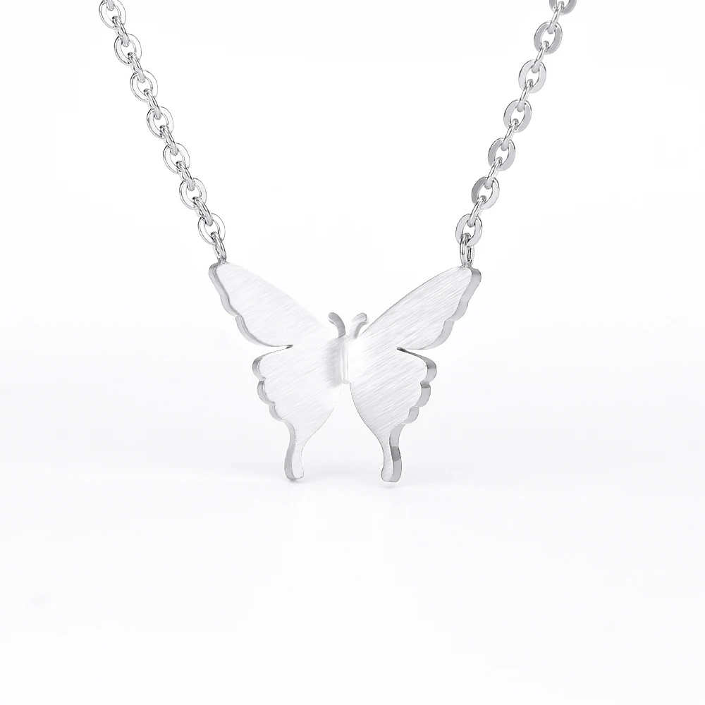 Великолепная сказка монограмма Бабочка ожерелье из нержавеющей стали золотой