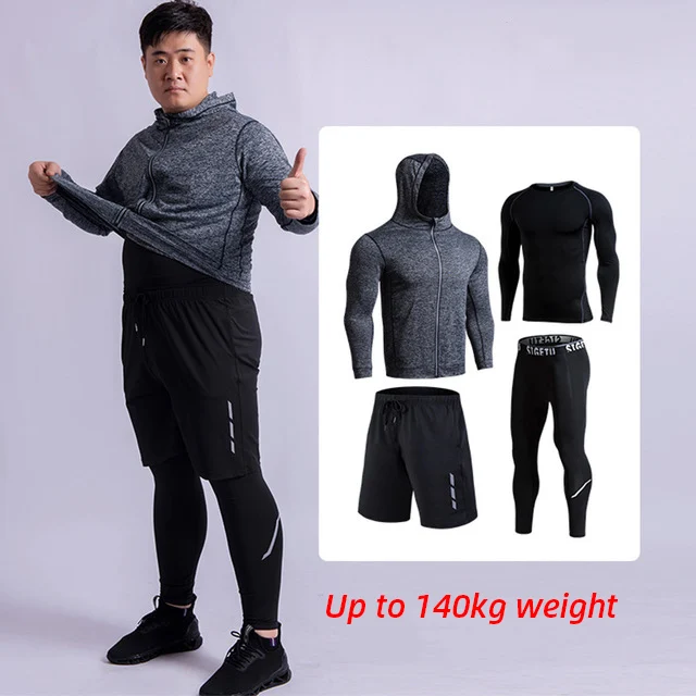 Быстросохнущая 4 шт. Автомобильный Кабель Плюс Размеры 5XL 6XL мужские спортивные костюмы компрессионный комплект для бега Спортивная Костюмы тренажерный зал для обучения фитнесу, спортивный костюм - Цвет: C1