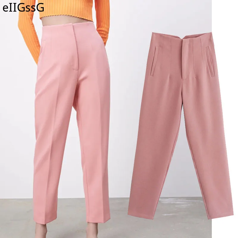 

Fashion Trendy Women's Candy Color Office Professional Ladies Pants Fashion Harajuku All-match Slim High Waist Women's Trousers