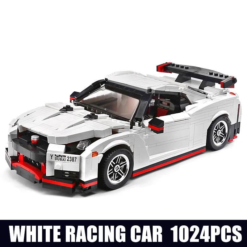 1024Pcs Креативная серия Moc Technic Ниссан GTR R35 скорость хром, Ванадий Набор автомобилей строительные блоки кирпичи модель игрушки 20518 - Цвет: 1024Pcs