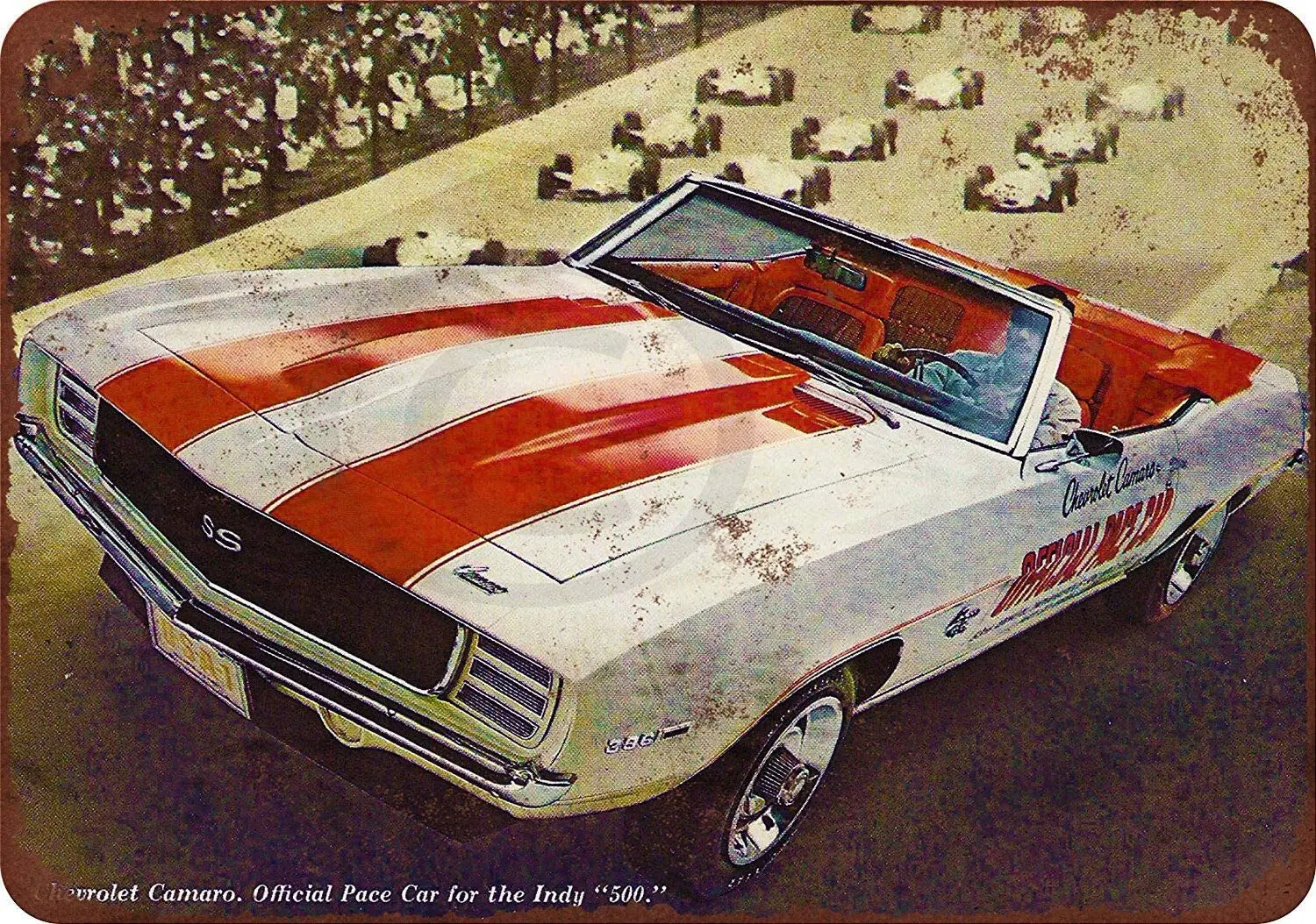 

Metal Signs Vintage for Ranch Man Cave Farm Gym Garage 1969 Camaro Indy Pace Car Vintage Retro Style Wall Decor Tin Sign 8 x