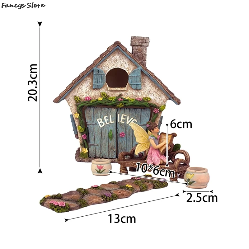 

Resin House Fairy Garden Fairy Home Decor Eros Plays The Harp Elegant Indoor And Outdoor Decorations Cute Room Chair Small Vase