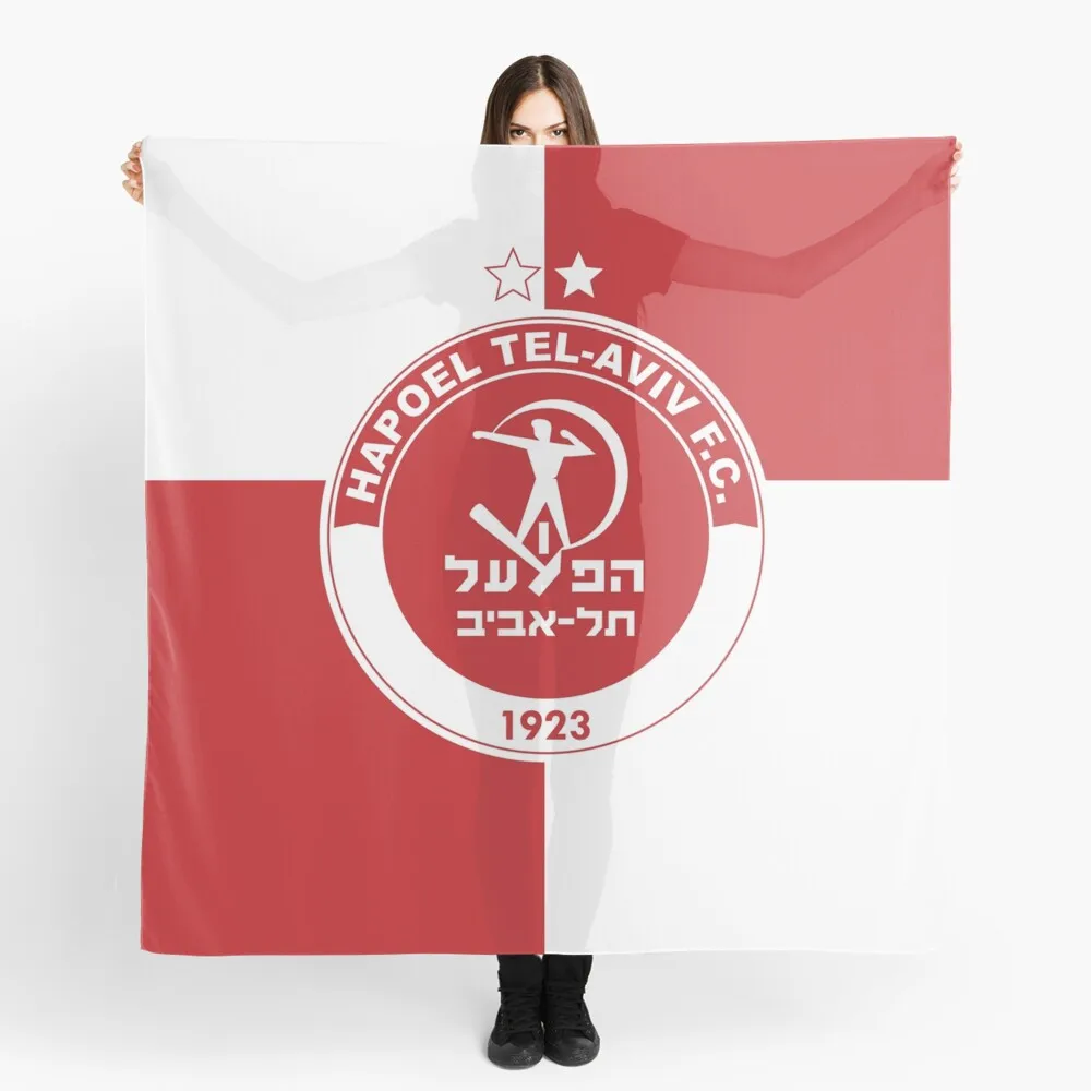 

140x140cm Hapoel Tel Aviv Flag Scarf Israel FC Football Soccer Chiffon Shawl