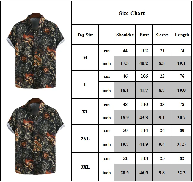 

Men Fashion Tops Short Sleeve Vintage Flower Printed Button Shirts Summer 2021 Casual Turn-down Collar Casual Loose Tops
