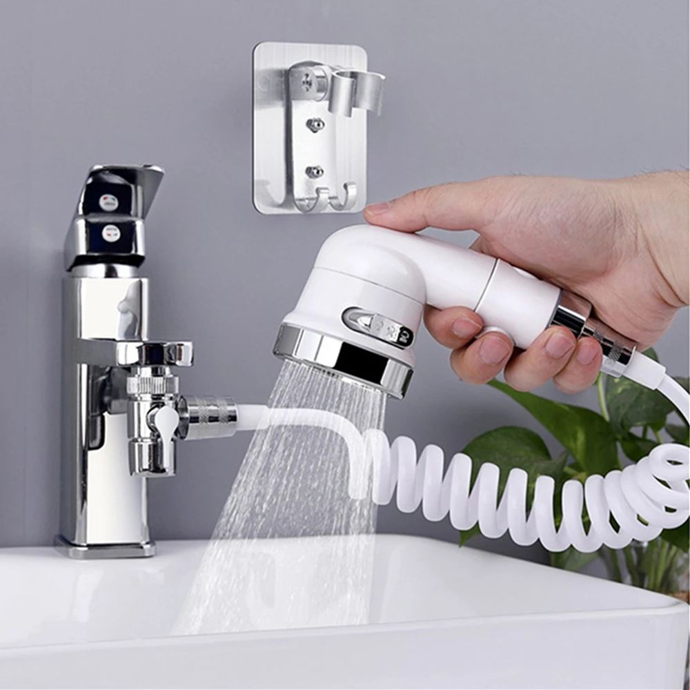 

High Pressure Wash Hair Shower Head Basin Faucet External Shower Head Bathroom Handheld Washing Hair Artifact 3 Gears Adjustable