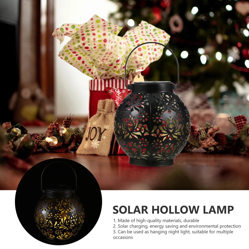 

1pc LED Light Hanging Hollow Out Solar Lantern Garden Yard Waterproof Light
