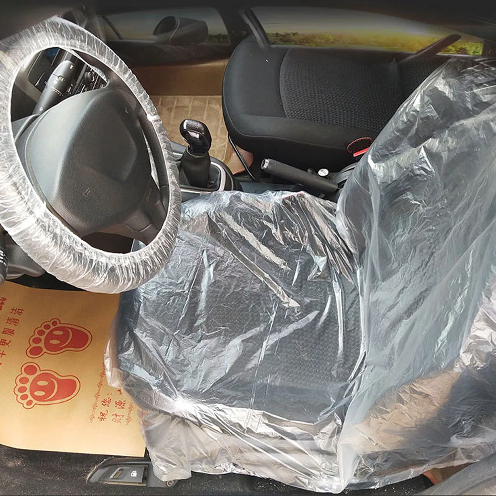 100 шт. универсальные одноразовые чехлы на сиденья автомобиля из