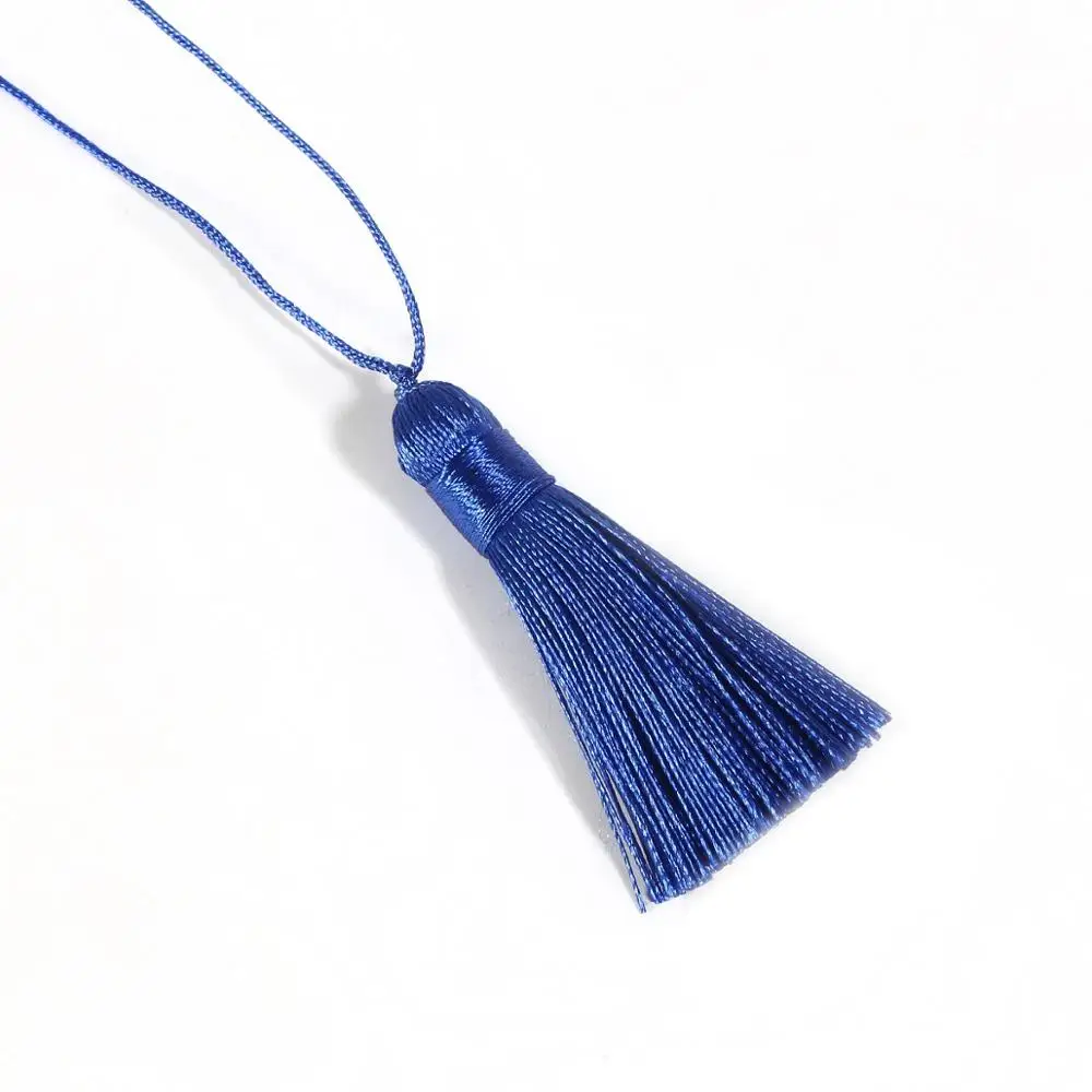 Royal Blue 2 шт. полиэстер шелковая кисточка бахрома вырезанная Подвеска хлопок кисточка для дома Свадебные украшения DIY Швейные шторы аксессуары - Color: Royal Blue