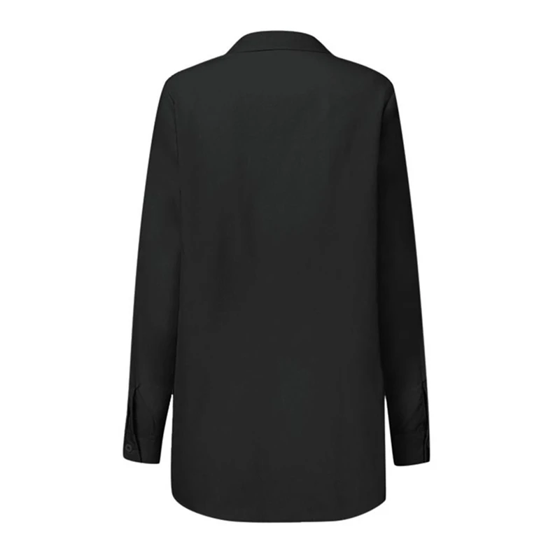 

Stylish Lace Up Top Women's Asymmetrical Blouse 2021 Casual Long Sleeve Chemise Female Button Work Blusas Plus Size Tunic