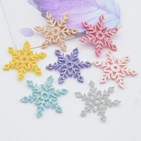 50pcslots shining snowflakes home decorations diy christmas sewing pathes christmas tree ornament decal headwear accessories