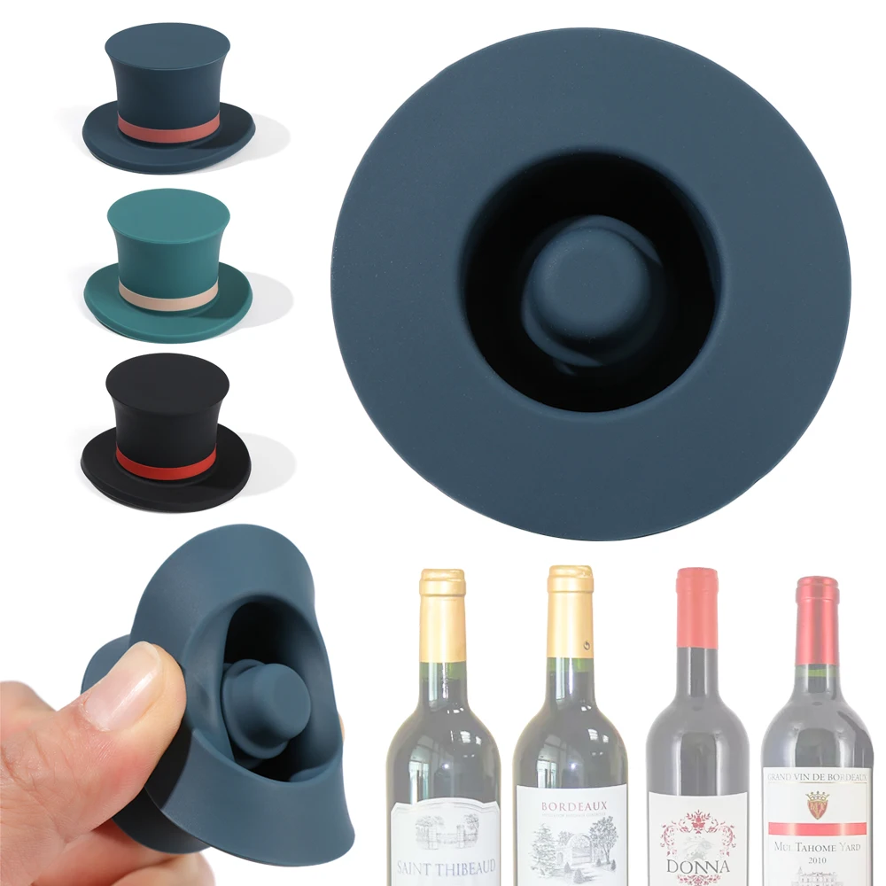 

New Creative Hat Shape Wine Silicone Wine Stopper Vacuum Sealed Reusable Storage Cap Champagne Kitchen Bar Tool