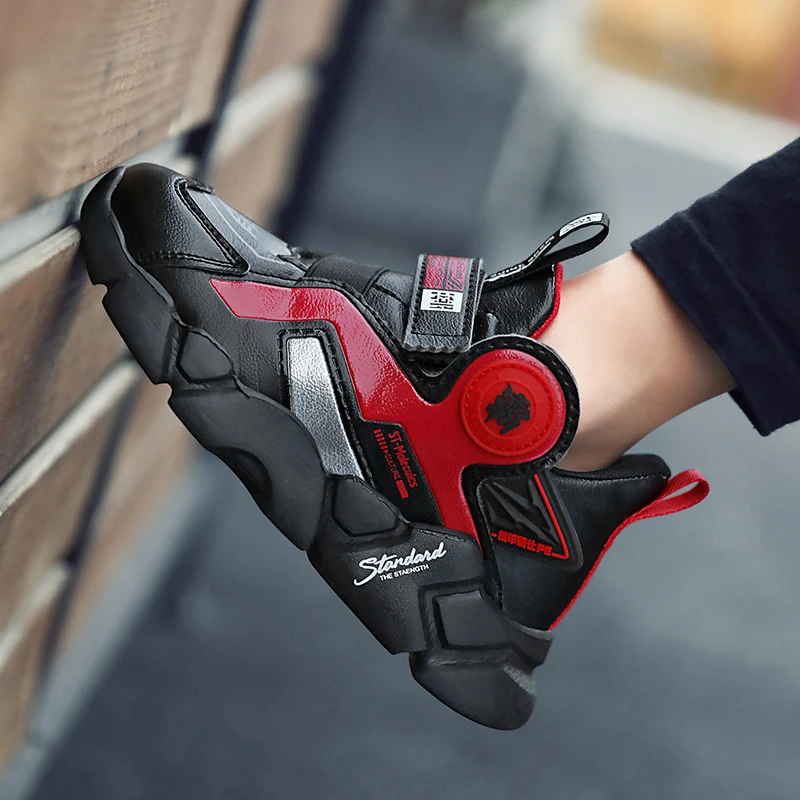 

Selling Children Boy Sport Shoes Yellow Black Kids Pu Leather Shoe Designer Big Boy Casual Sneakers Comfortable Teenage Trainers
